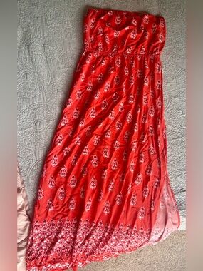Old Navy Red Printed Maxi Dress